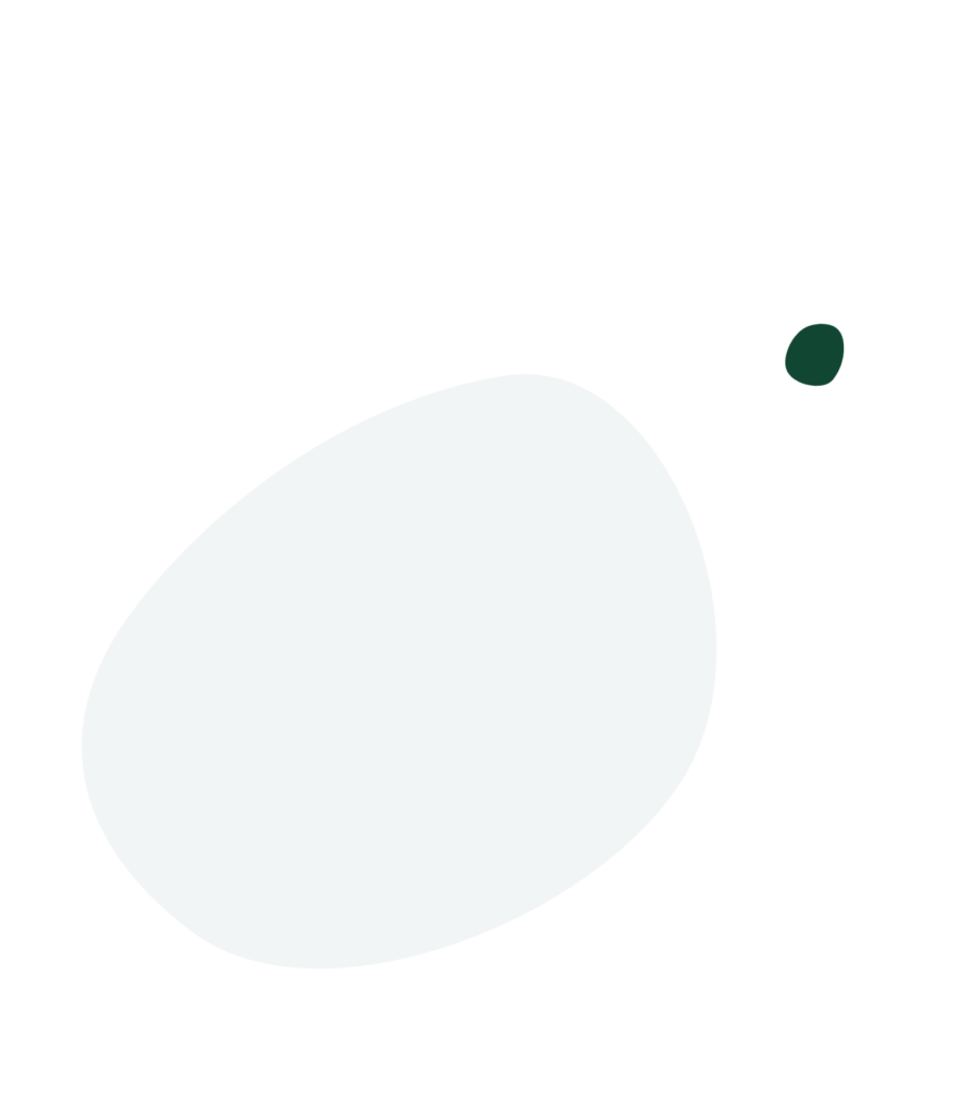 Illustration of white and dark green blobs