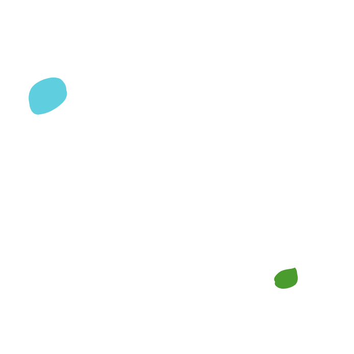 Illustration of blue and green blobs