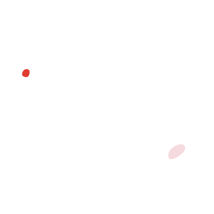 Illustration of red and light pink blobs