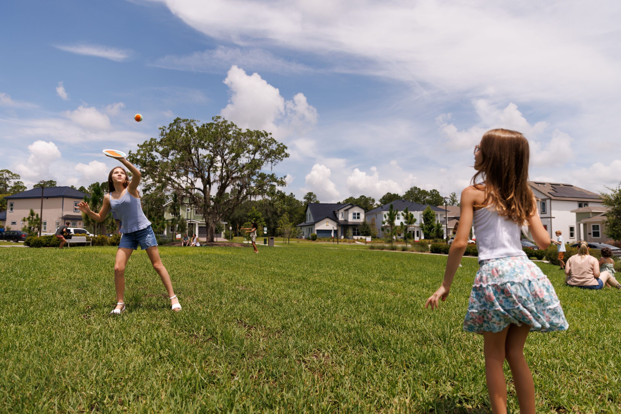 two children playing outside